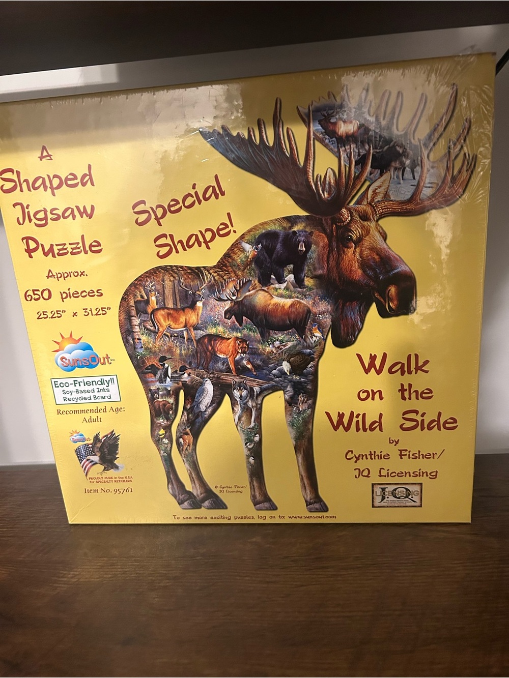 SunsOut  'Walk on the Wild Side' Yellow Moose Wall Art Puzzle by Cynthie Fisher